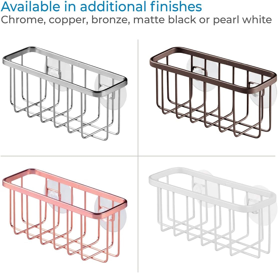 Idesign Rust-Resistant Stainless Steel Sponge Holder for Kitchen Sink with Suction Cups, the Gia Collection - Set of 1, Satin