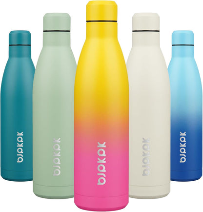 17Oz Insulated Stainless Steel Water Bottles,Sports Water Bottles Keep Cold for 24 Hours and Hot for 12 Hours,Bpa Free for Travel,Goldenrod