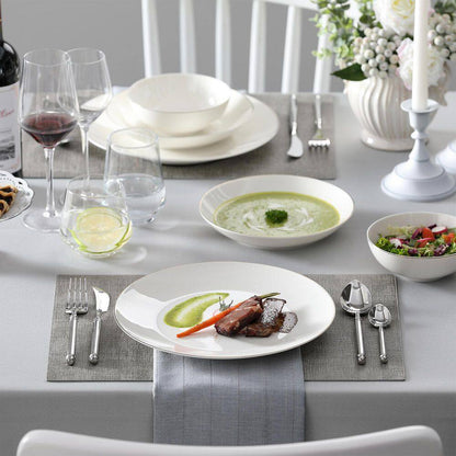 Jera 16-Piece White with Gold Trim Bone China Dinnerware Set (Service for 4)
