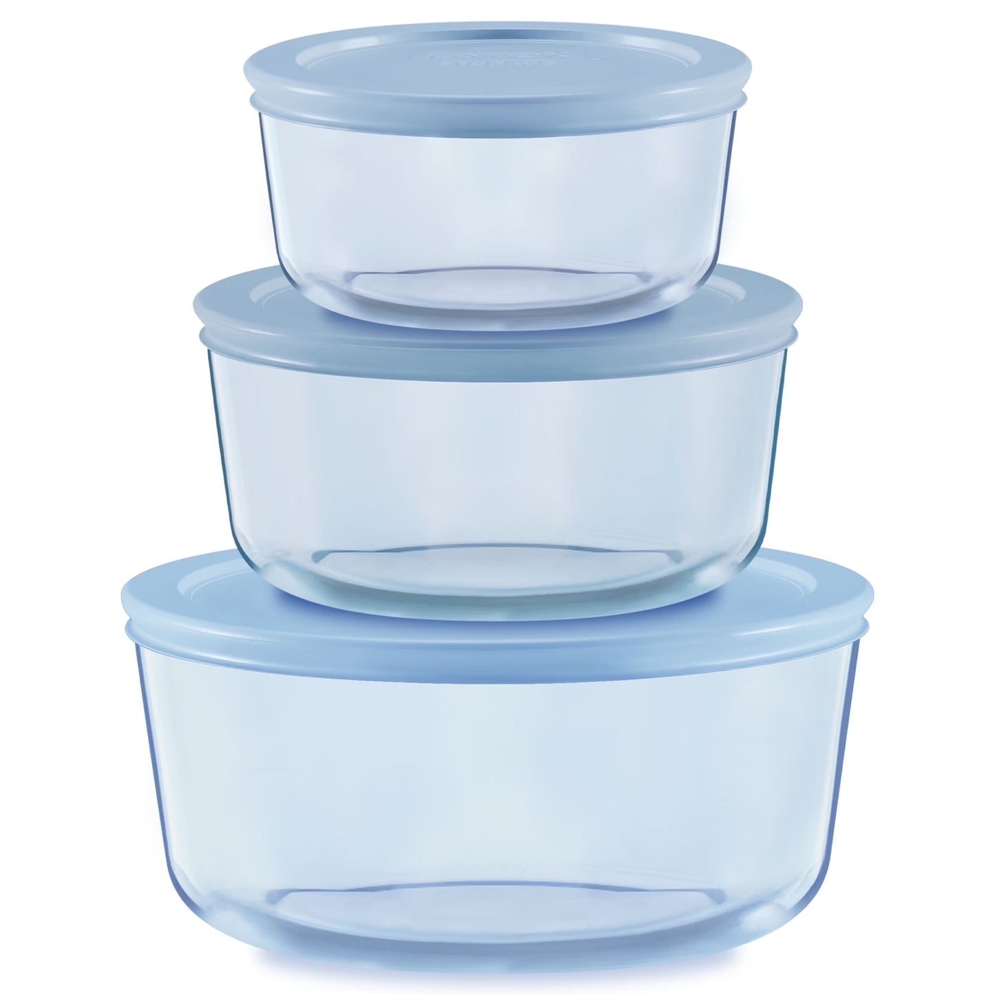 Simply Store Tinted 6-Piece round Glass Storage Set with 2C/4C/7C and Airtight Lids, Blue